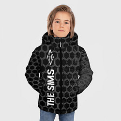 Куртка зимняя для мальчика The Sims glitch на темном фоне по-вертикали, цвет: 3D-черный — фото 2