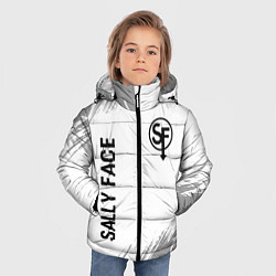Куртка зимняя для мальчика Sally Face glitch на светлом фоне вертикально, цвет: 3D-черный — фото 2