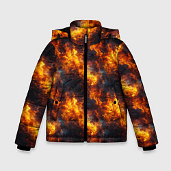 Куртка зимняя для мальчика Пламя огня паттерн, цвет: 3D-красный