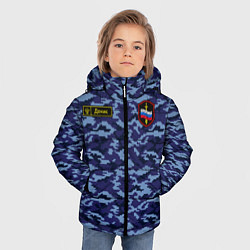Куртка зимняя для мальчика Камуфляж синий - Денис, цвет: 3D-черный — фото 2
