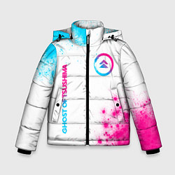 Зимняя куртка для мальчика Ghost of Tsushima neon gradient style вертикально