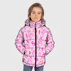 Куртка зимняя для мальчика Паттерн - розовые граффити, цвет: 3D-светло-серый — фото 2