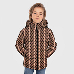 Куртка зимняя для мальчика Мелкая плетёнка сцепленных рук, цвет: 3D-черный — фото 2