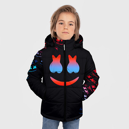 Зимняя куртка для мальчика Маршмеллоу неон / 3D-Светло-серый – фото 3