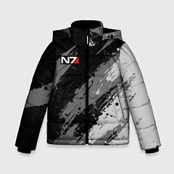 Куртка зимняя для мальчика N7 - mass effect monochrome, цвет: 3D-светло-серый