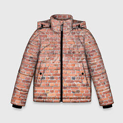 Куртка зимняя для мальчика Кирпичная стена узор, цвет: 3D-красный