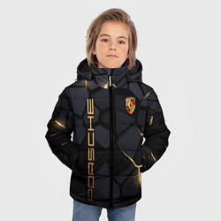 Куртка зимняя для мальчика Porsche - плиты с эффектом свечения, цвет: 3D-черный — фото 2