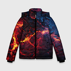 Куртка зимняя для мальчика Разлом плит с лавой, цвет: 3D-светло-серый