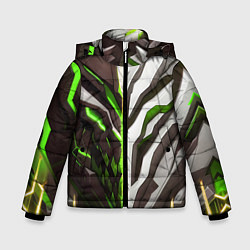 Куртка зимняя для мальчика Броня адская и райская зелёная, цвет: 3D-светло-серый