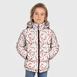 Куртка зимняя для мальчика Caramel cane new years pattern, цвет: 3D-светло-серый — фото 2