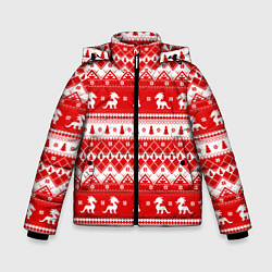 Куртка зимняя для мальчика Новогодние драконы, цвет: 3D-красный