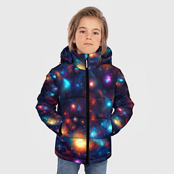 Куртка зимняя для мальчика Бесконечность звезд, цвет: 3D-черный — фото 2