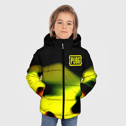 Зимняя куртка для мальчика PUBG gold abstraction steel geometry / 3D-Светло-серый – фото 3