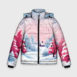 Куртка зимняя для мальчика Пушистый снегопад, цвет: 3D-красный