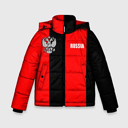 Куртка зимняя для мальчика Красный и черный - герб РФ, цвет: 3D-красный
