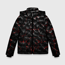 Куртка зимняя для мальчика Трещины черные, цвет: 3D-красный