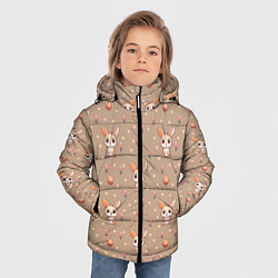 Куртка зимняя для мальчика Паттерн с зайчиками, цвет: 3D-черный — фото 2