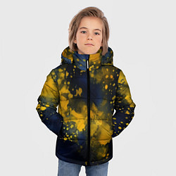 Куртка зимняя для мальчика Акварелика в синем, цвет: 3D-светло-серый — фото 2