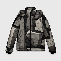 Куртка зимняя для мальчика Мегалиты хаотичной формы, цвет: 3D-черный