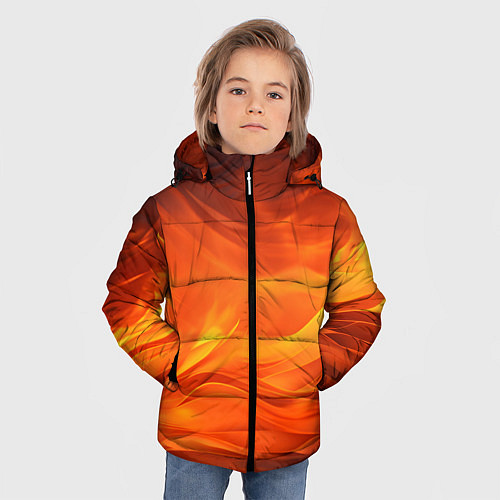 Зимняя куртка для мальчика Яркий огонь / 3D-Светло-серый – фото 3