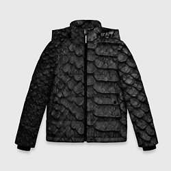 Куртка зимняя для мальчика Черная кожа рептилии, цвет: 3D-черный