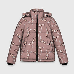 Куртка зимняя для мальчика Узор с зайцами, цвет: 3D-светло-серый