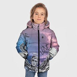 Куртка зимняя для мальчика Lil Peep ангел рисунок, цвет: 3D-светло-серый — фото 2