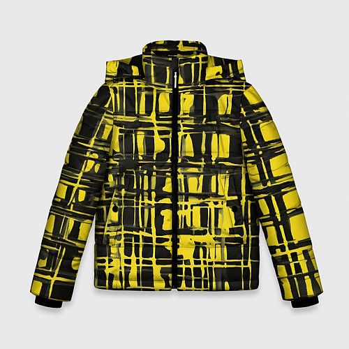 Зимняя куртка для мальчика Смазанная краска чёрная и жёлтая / 3D-Красный – фото 1