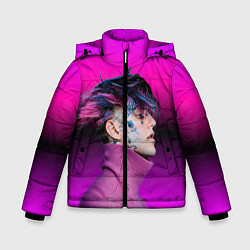 Куртка зимняя для мальчика Lil Peep фиолетовый лук, цвет: 3D-черный