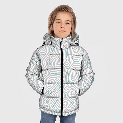 Зимняя куртка для мальчика Паттерн филолога / 3D-Светло-серый – фото 3