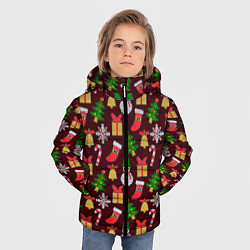 Куртка зимняя для мальчика Christmas sparkles, цвет: 3D-черный — фото 2
