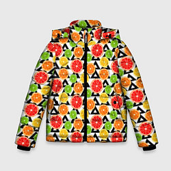 Куртка зимняя для мальчика Citrus pattern, цвет: 3D-черный