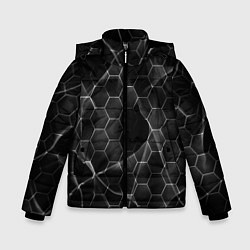 Куртка зимняя для мальчика Чёрные соты, цвет: 3D-черный