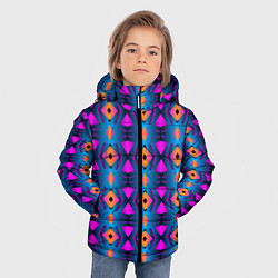 Куртка зимняя для мальчика Неоновый объёмный узор, цвет: 3D-светло-серый — фото 2