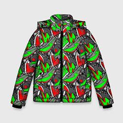 Куртка зимняя для мальчика Разноцветные кеды, цвет: 3D-светло-серый