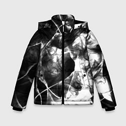 Куртка зимняя для мальчика Черный дым и паттерны, цвет: 3D-черный