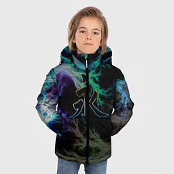 Куртка зимняя для мальчика Неоновый иероглиф, цвет: 3D-черный — фото 2