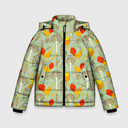 Зимняя куртка для мальчика Лисы в лесу