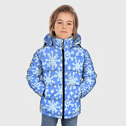 Куртка зимняя для мальчика Мультяшные снежинки, цвет: 3D-черный — фото 2