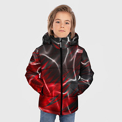 Куртка зимняя для мальчика Дым и красные текстуры, цвет: 3D-красный — фото 2