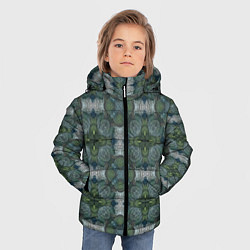 Куртка зимняя для мальчика Малахитовый индейский орнамент, цвет: 3D-черный — фото 2