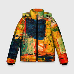 Куртка зимняя для мальчика Арт стиль красками, цвет: 3D-красный