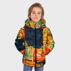 Куртка зимняя для мальчика Арт стиль красками, цвет: 3D-черный — фото 2