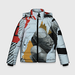 Куртка зимняя для мальчика Бунтарский хаос, цвет: 3D-черный