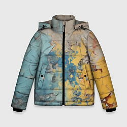 Куртка зимняя для мальчика Гранжевая стена с краской, цвет: 3D-черный