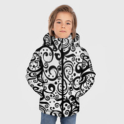Куртка зимняя для мальчика Чёрный кружевной узор, цвет: 3D-черный — фото 2