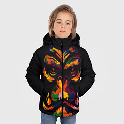 Куртка зимняя для мальчика Морда гориллы поп-арт, цвет: 3D-красный — фото 2