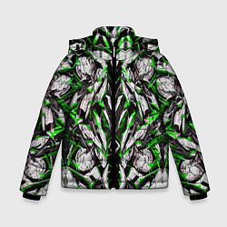 Куртка зимняя для мальчика Зелёная кибернетическая броня, цвет: 3D-черный