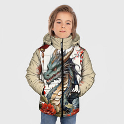 Куртка зимняя для мальчика Vintage dragon 2024, цвет: 3D-черный — фото 2