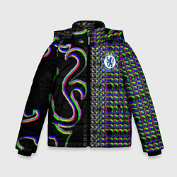 Куртка зимняя для мальчика Chelsea fc glitch, цвет: 3D-светло-серый